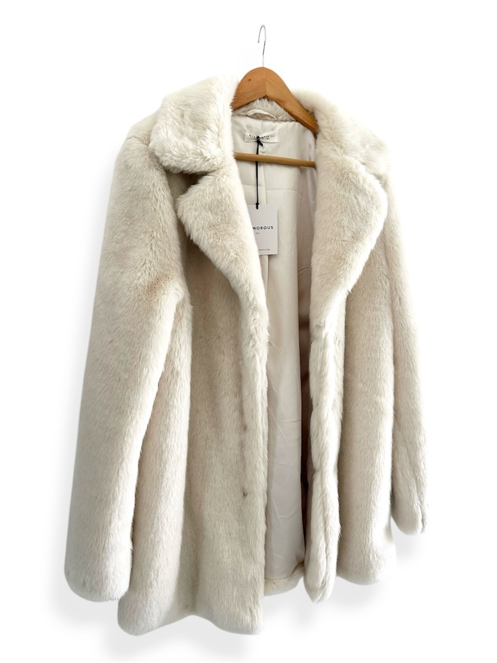 Tall Coat - Glamorous Cream Faux-Fur Jacket